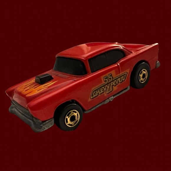 Vintage 1982 HOT WHEELS '55 CHEVY FEVER Hong Kong Red Yellow Graphics - Picture 1 of 4